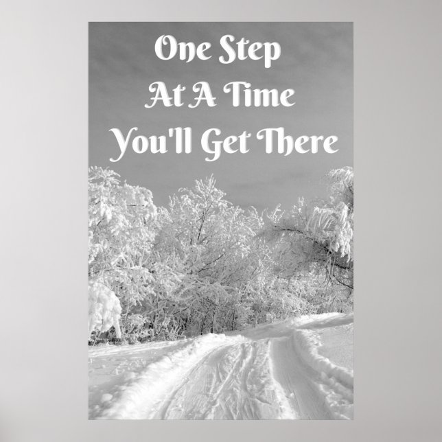 "One Step" Inspiration Wall Art Poster (Vorne)