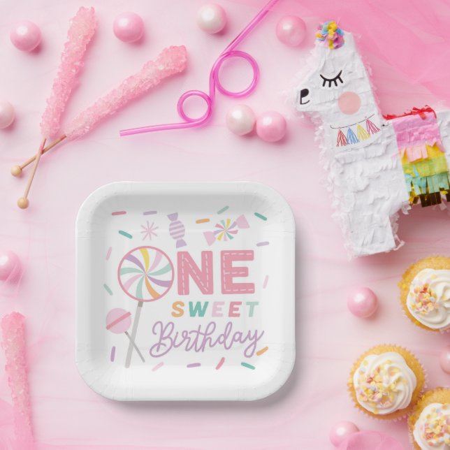 One Sweet Birthday Luncheon Napkin Pappteller (Party)