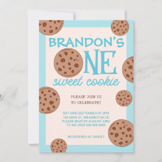 One Sweet Cookie Blue Einladung