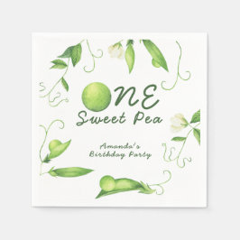One Sweet Pea First Birthday Serviette