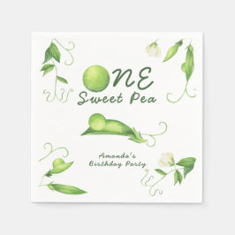 One Sweet Pea First Birthday Serviette