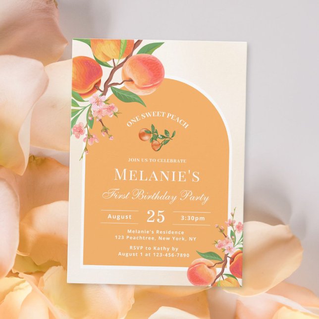 One Sweet Peach 1er Invitation anniversaire (Créateur téléchargé)