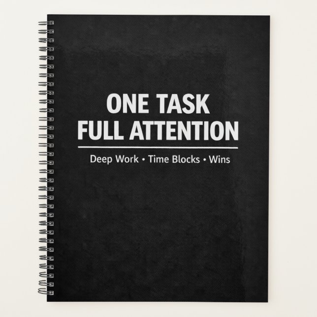 One Task Full Attention Deep Work Planer (Vorderseite)