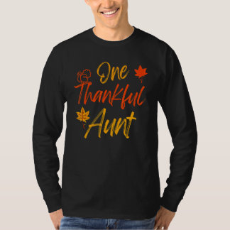One Thankful Aunt Thanksgiving Day 2022 Family Mat T-Shirt