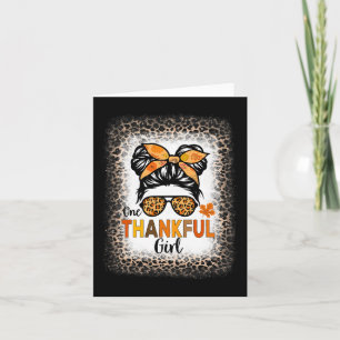 One Thankful Girl Erntedank Messy Bun Leopard B Karte