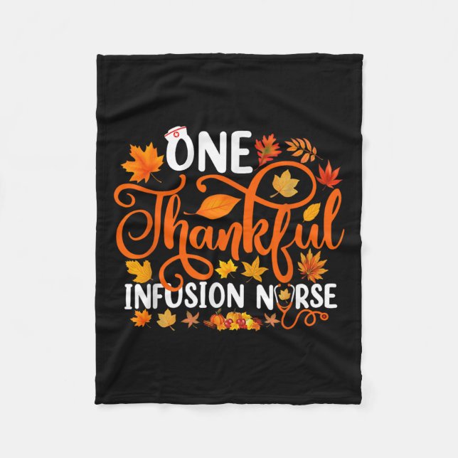 One Thankful Infusion Nurse Funny Fall Autumn Than Fleecedecke (Vorderseite)