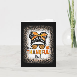 One Thankful Kid Erntedank Messy Bun Leopard Bl Karte