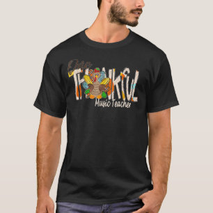 One Thankful Music Teacher Türkei Dankbarkeit Grat T-Shirt