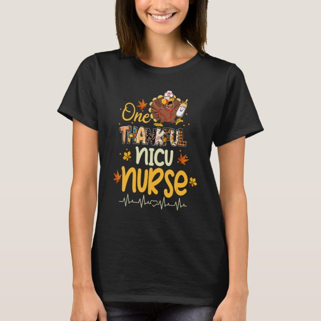 One Thankful NICU Nurse Turkey Stethoscope Thanksg T-Shirt (Vorderseite)