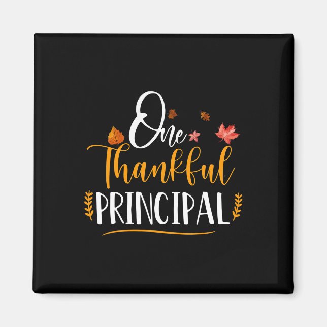 One Thankful School Principal Fall Erntedank Magnet (Vorne)
