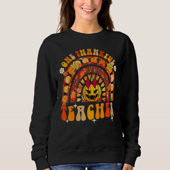 One Thankful School Secretary Fall Autumn Thanksgi Sweatshirt (Vorderseite)