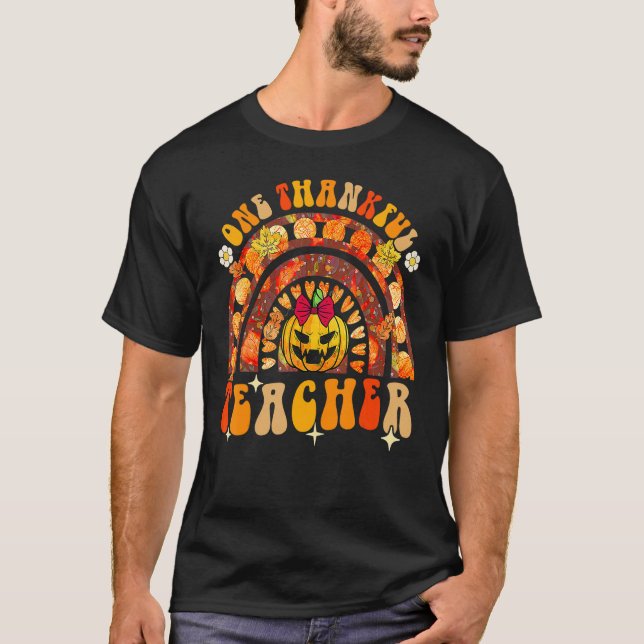 One Thankful School Secretary Fall Autumn Thanksgi T-Shirt (Vorderseite)