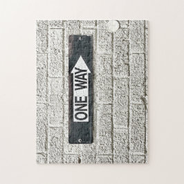 ONE WAY Arrow Traffic Sign Industrial Brick Wall