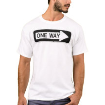 One way black and white street sign