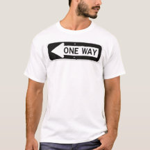 One way black and white street sign