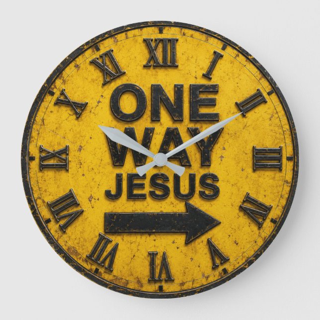 One Way Jesus  Große Wanduhr (Vorderseite)