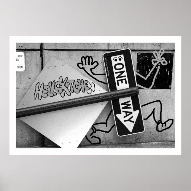"One Way" nach Hell's Kitchen New York City Poster (Vorne)