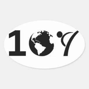 One World Karate Ovaler Aufkleber