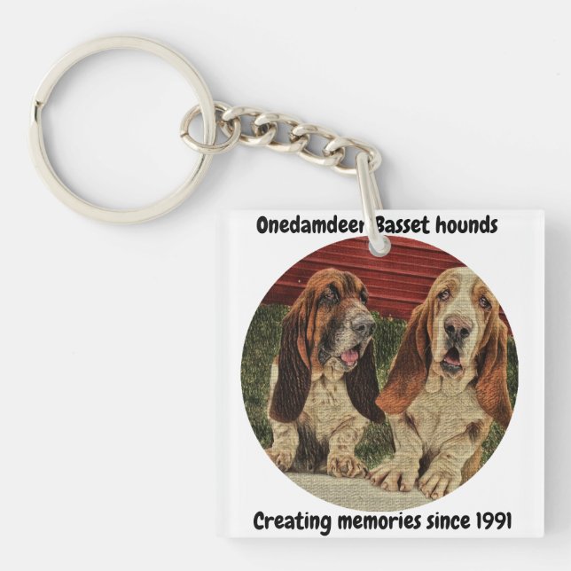 onedamdeer Basset-Schlüsselkette Schlüsselanhänger (Vorderseite)