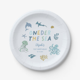 ONEder Sea Blue Birthday Party Pappteller