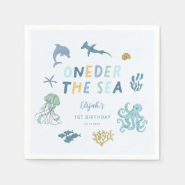 ONEder Sea Boy Birthday Party Serviette