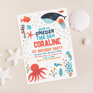 Oneder Sea First Birthday Invitation