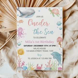 Oneder Sea Pastel zum Geburtstag Einladung
