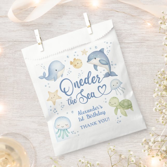 ONEder The Sea 1st Birthday Boy Cute Ocean  Geschenktütchen (Ausgeschnitten)