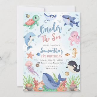 Oneder The Sea 1st Birthday Invitation Einladung