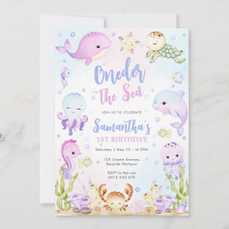 Oneder The Sea 1st Birthday Invitation Einladung