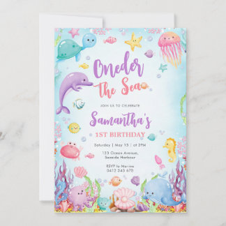 Oneder The Sea 1st Birthday Invitation Einladung