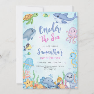 Oneder The Sea 1st Birthday Invitation Einladung