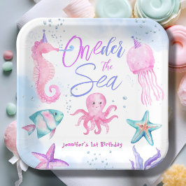 ONEder The Sea Mermaid 1. Geburtstag Niedlicher Oz Pappteller