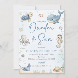 Oneder The Sea Ozean-Tiere Einladung