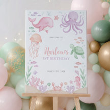 Oneder The Sea Panneau de Bienvenue Fille 1er Anni