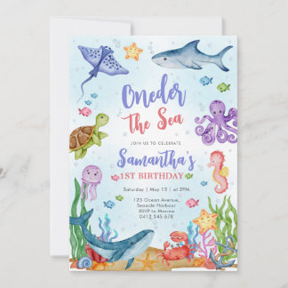 Oneder the Sea Party 1st Birthday Invitation Einladung