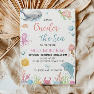 Oneder The Sea Pastel Invitation Anniversaire