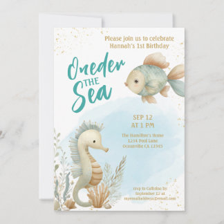Oneder The Sea Summer Beach First Birthday  Einladung