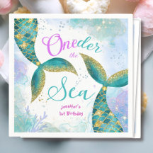 Oneder unter dem Meer! Lila Türkis Mädchen 1. Gebu