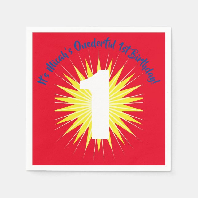 Onedera 1. Geburtstag Party Serviette (Vorderseite)