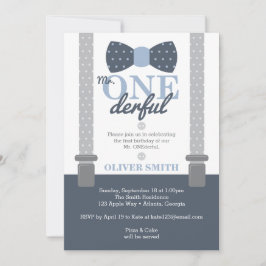 ONEderf Birthday Party Invitation, Bow Krawatte Einladung