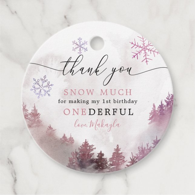 ONEderful 1. Birthday Winter Wonderland Geschenkanhänger (Vorderseite)