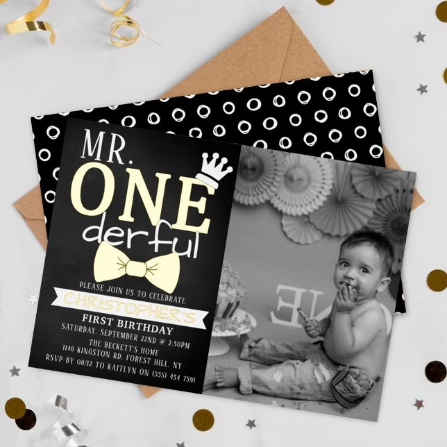 ONEderful 1st Birthday Foto Real Folieneinladung (Von Creator hochgeladen)