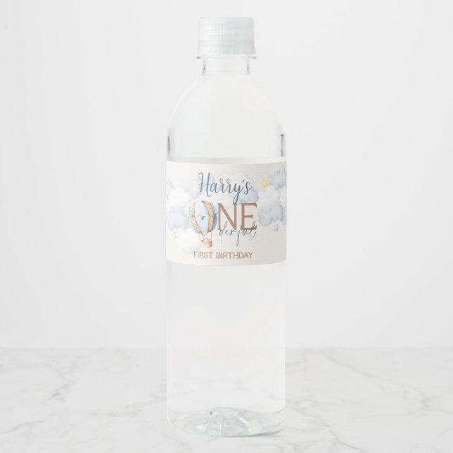 ONEderful 1st Birthday Water Flasche Labels (Vorderseite)