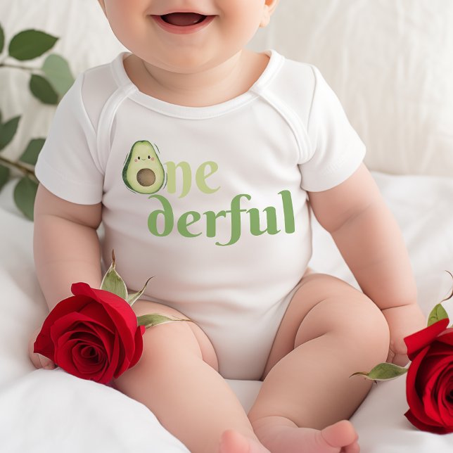 Onederful Avocado 1. Geburtstag Baby Strampler (Onederful Avocado 1st Birthday Baby Bodysuit)