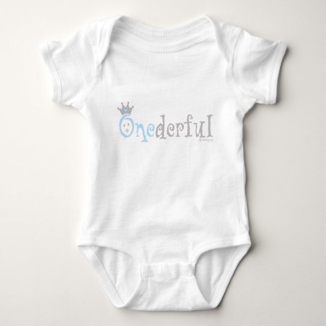 ONEderful BABY (blau) Baby Strampler (Vorderseite)