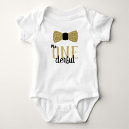 ONEderful Birthday Shirt in Black and Imitats Gold
