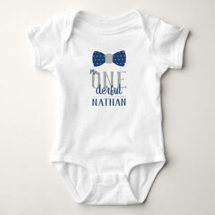 ONEderful Birthday Shirt in Blue and Gray