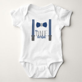 ONEderful Birthday Shirt in Blue and Gray