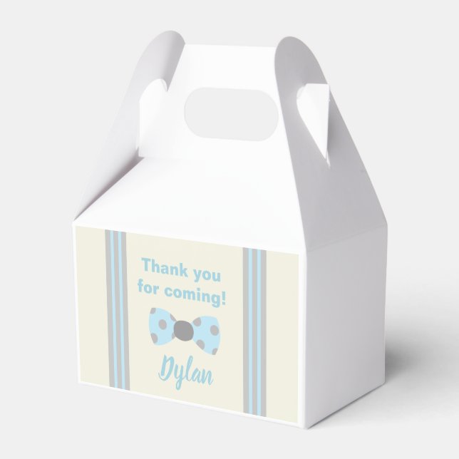 Onederful blue and gray bow Krawatte Geschenkschachtel (Vorderseite)